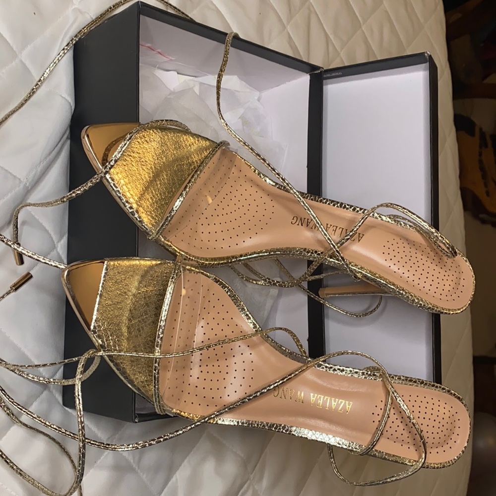 Gold Akira Strappy Heels